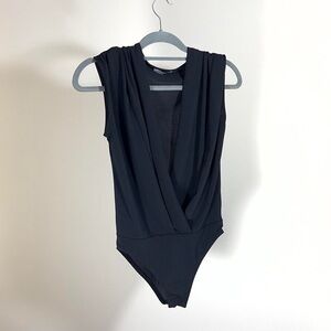 Zara Low Cut Black Bodysuit